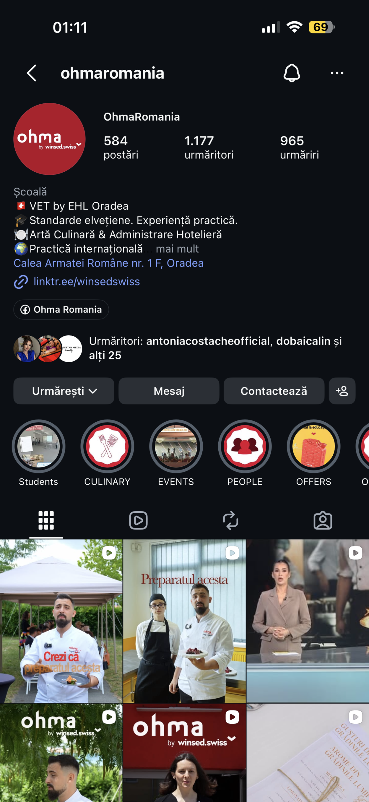 Cont Instagram ohma gestionat de Globestar Media - social media management Oradea